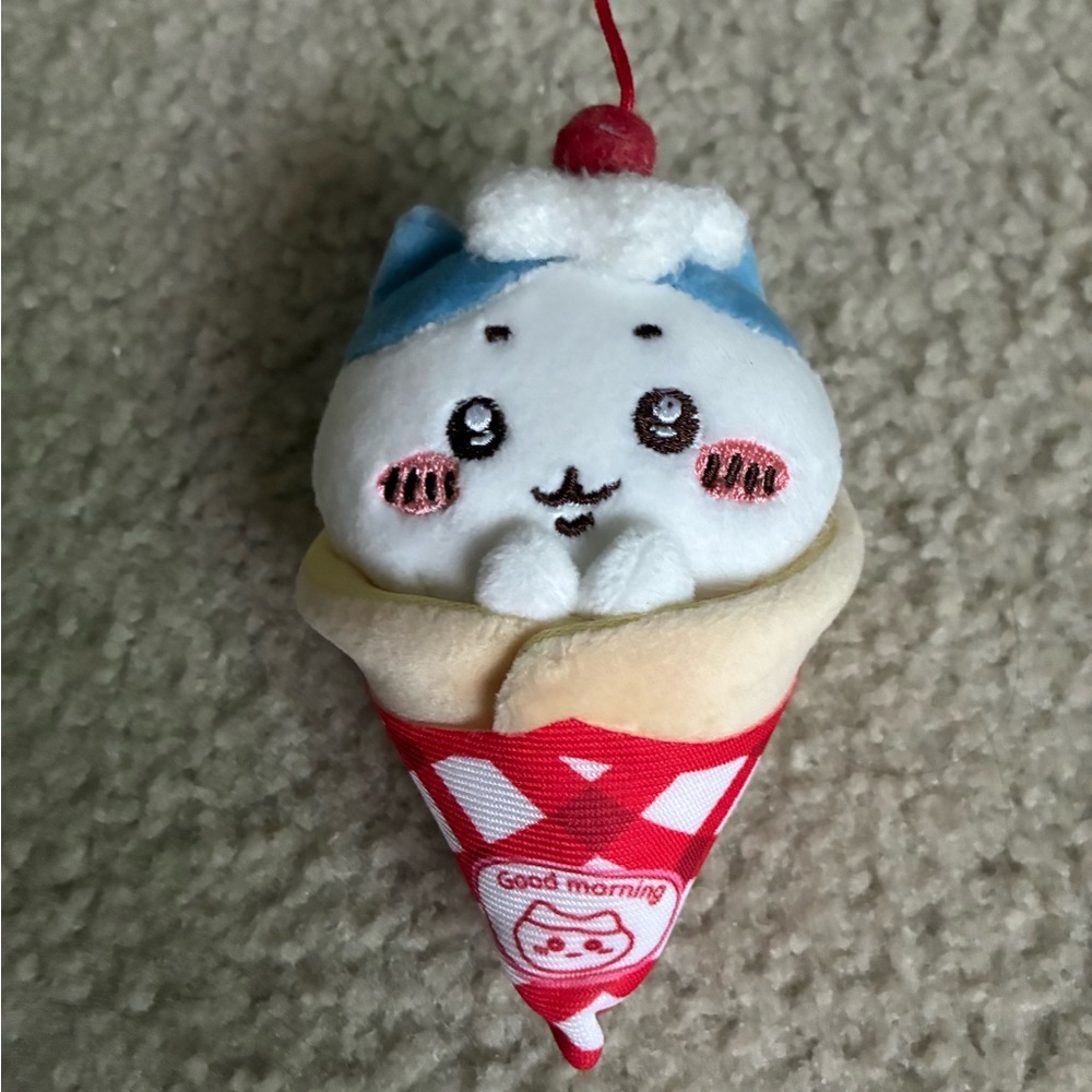 Cute Ice Cream Cone Plush Keychain